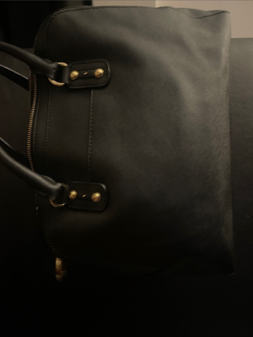 Michael Kors Black Saffiano Large Dome Emmy Satchel Handbag (Model #35S3GSAS3L - Picture 8 of 16